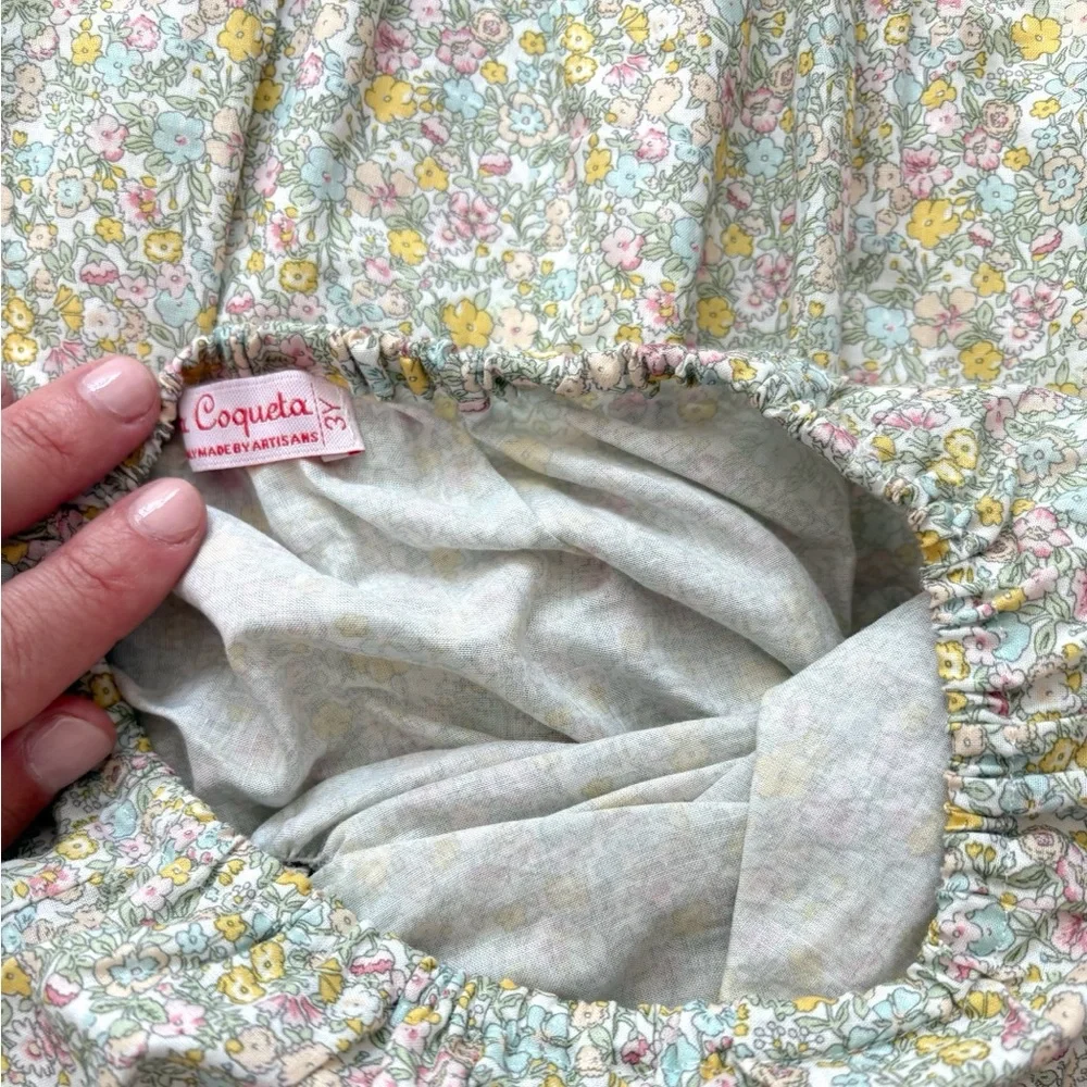 Long-Sleeve Floral Baby Dress and Bloomers - Yellow Floral